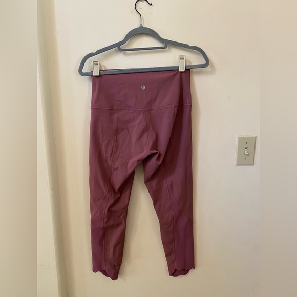 Lululemon Wunder Under Crop High-Rise Roll Down Scallop Full On Luxtreme Plumful - Picture 13 of 13